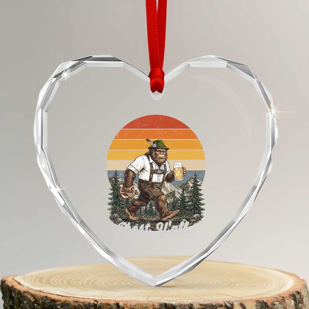 Prost Yall Bigfoot Heart Crystal Glass Ornament Vintage Oktoberfest Beer Lover Sasquatch Gift TS12 Transparent Glass 3'' Heart Print Your Wear