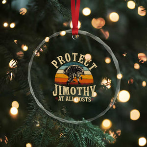 Protect Jimothy At All Costs Seattle Raccoon Crystal Glass Ornament Vintage Sunset Feral Trash Panda Legend Supporter