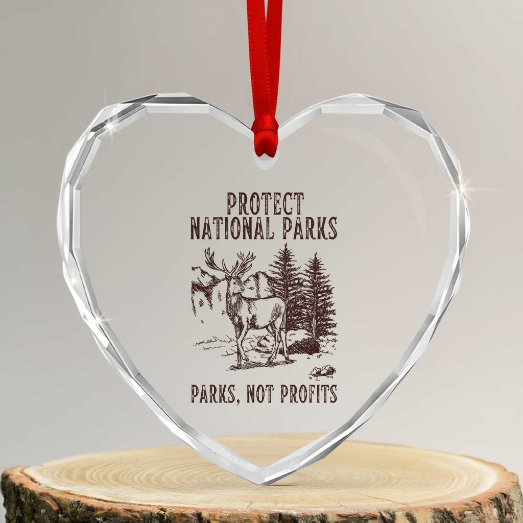 Protect National Parks Heart Crystal Glass Ornament Support Parks Not Profits Deer TS02 Transparent Glass 3'' Heart Print Your Wear