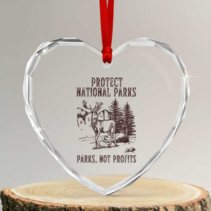 Protect National Parks Heart Crystal Glass Ornament Support Parks Not Profits Deer TS02 Transparent Glass 3'' Heart Print Your Wear