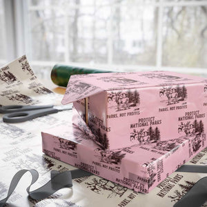 Protect National Parks Wrapping Paper Roll Support Parks Not Profits Deer TS02 Light Pink Print Your Wear