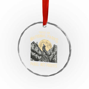 Protect Our National Parks Crystal Glass Ornament Parks Not Profits Wolf Retro Graphic TS02 Print Your Wear