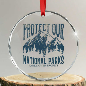 Protect Our National Parks Crystal Glass Ornament Retro Mountain Nature Graphic - Print Your Wear