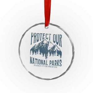Protect Our National Parks Crystal Glass Ornament Retro Mountain Nature Graphic - Print Your Wear