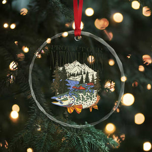 Protect Our National Parks Crystal Glass Ornament Wildlife Fishing Outdoor Adventure Retro - Print Your Wear