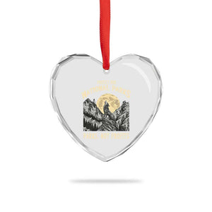 Protect Our National Parks Heart Crystal Glass Ornament Parks Not Profits Wolf Retro Graphic TS02 Print Your Wear