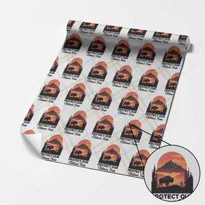 Protect Our National Parks Wrapping Paper Roll Bison Buffalo Vintage Graphic TS02 Christmas Plaid Print Your Wear