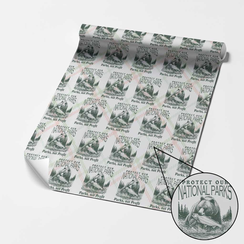 Protect Our National Parks Wrapping Paper Roll Parks Not Profits Retro Bear Nature Graphic TS02 Christmas Plaid Print Your Wear