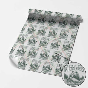 Protect Our National Parks Wrapping Paper Roll Parks Not Profits Retro Bear Nature Graphic TS02 Christmas Plaid Print Your Wear