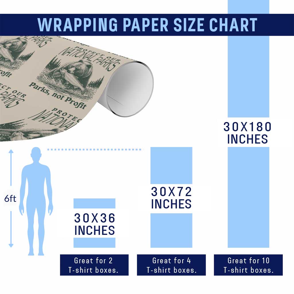 Protect Our National Parks Wrapping Paper Roll Parks Not Profits Retro Bear Nature Graphic TS02 Print Your Wear