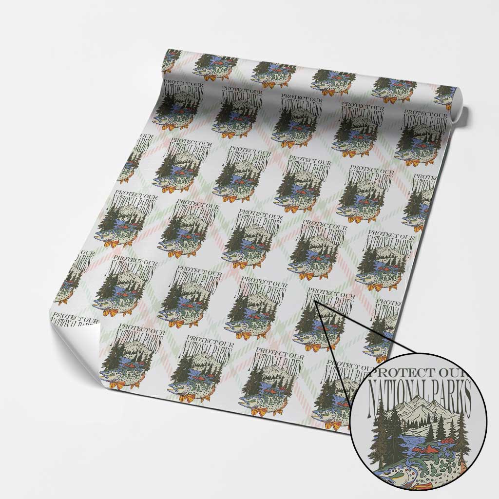 Protect Our National Parks Wrapping Paper Roll Wildlife Fishing Outdoor Adventure Retro TS02 Christmas Plaid Print Your Wear