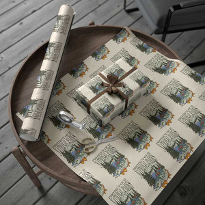 Protect Our National Parks Wrapping Paper Roll Wildlife Fishing Outdoor Adventure Retro TS02 Beige Print Your Wear