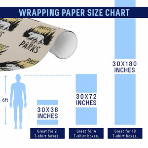 Protect Our Parks Wrapping Paper Roll Retro Bear Forest Nature Graphic TS02 Print Your Wear