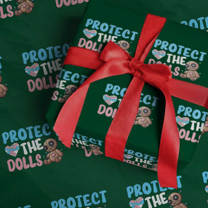 Protect The Dolls Wrapping Paper Roll Transgender Trans Pride TS10 Green Print Your Wear
