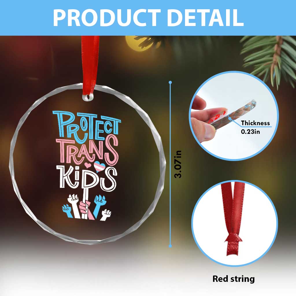 Protect Trans Kids Crystal Glass Ornament Transgender Pride Social Justice TS10 Print Your Wear