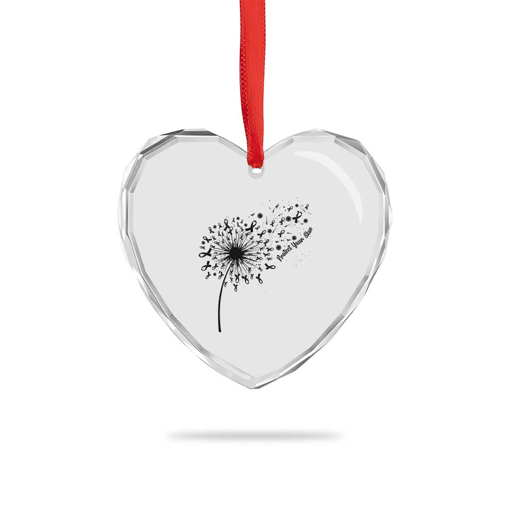 Protect Your Skin Heart Crystal Glass Ornament Melanoma Awareness Dandelion Gift TS12 Print Your Wear
