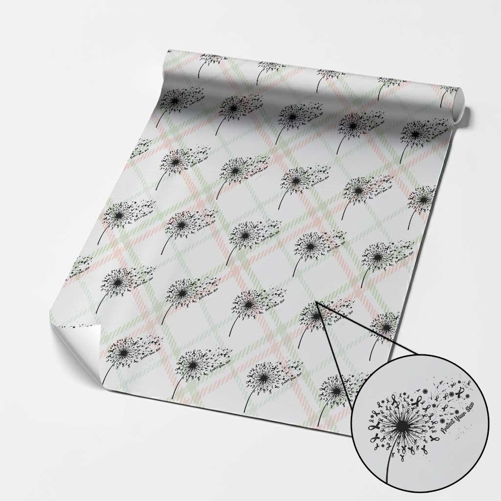 Protect Your Skin Wrapping Paper Roll Melanoma Awareness Dandelion Gift TS12 Christmas Plaid Print Your Wear