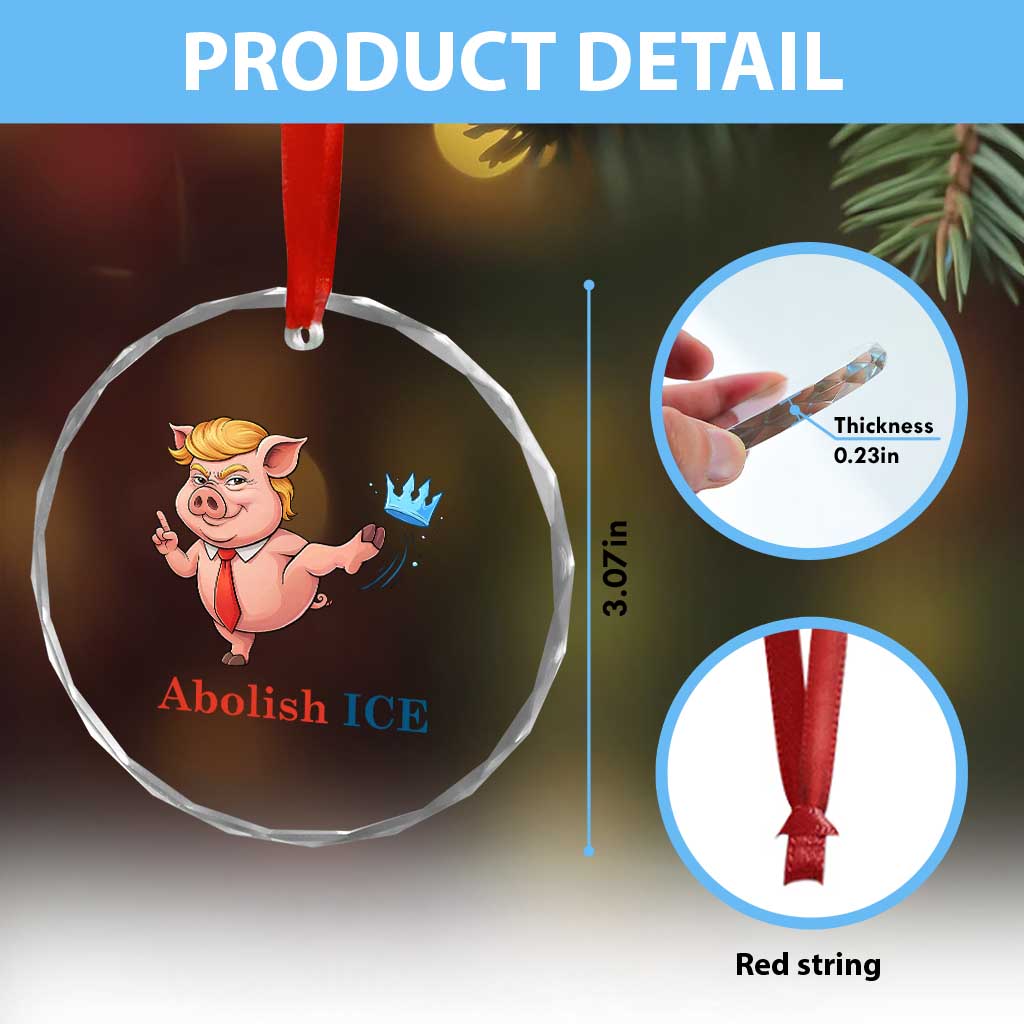 Protest Pig Kicking Icy Crown Crystal Glass Ornament Political Humor Gift TS12 Print Your Wear