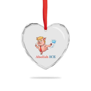 Protest Pig Kicking Icy Crown Heart Crystal Glass Ornament Political Humor Gift TS12 Print Your Wear