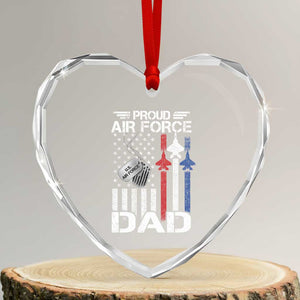 Proud Air Force Dad Heart Crystal Glass Ornament Military Army Father Vintage American Flag TS11 Transparent Glass 3'' Heart Print Your Wear