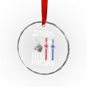 Proud Air Force Mom Crystal Glass Ornament Military Army Mama Vintage American Flag TS11 Print Your Wear
