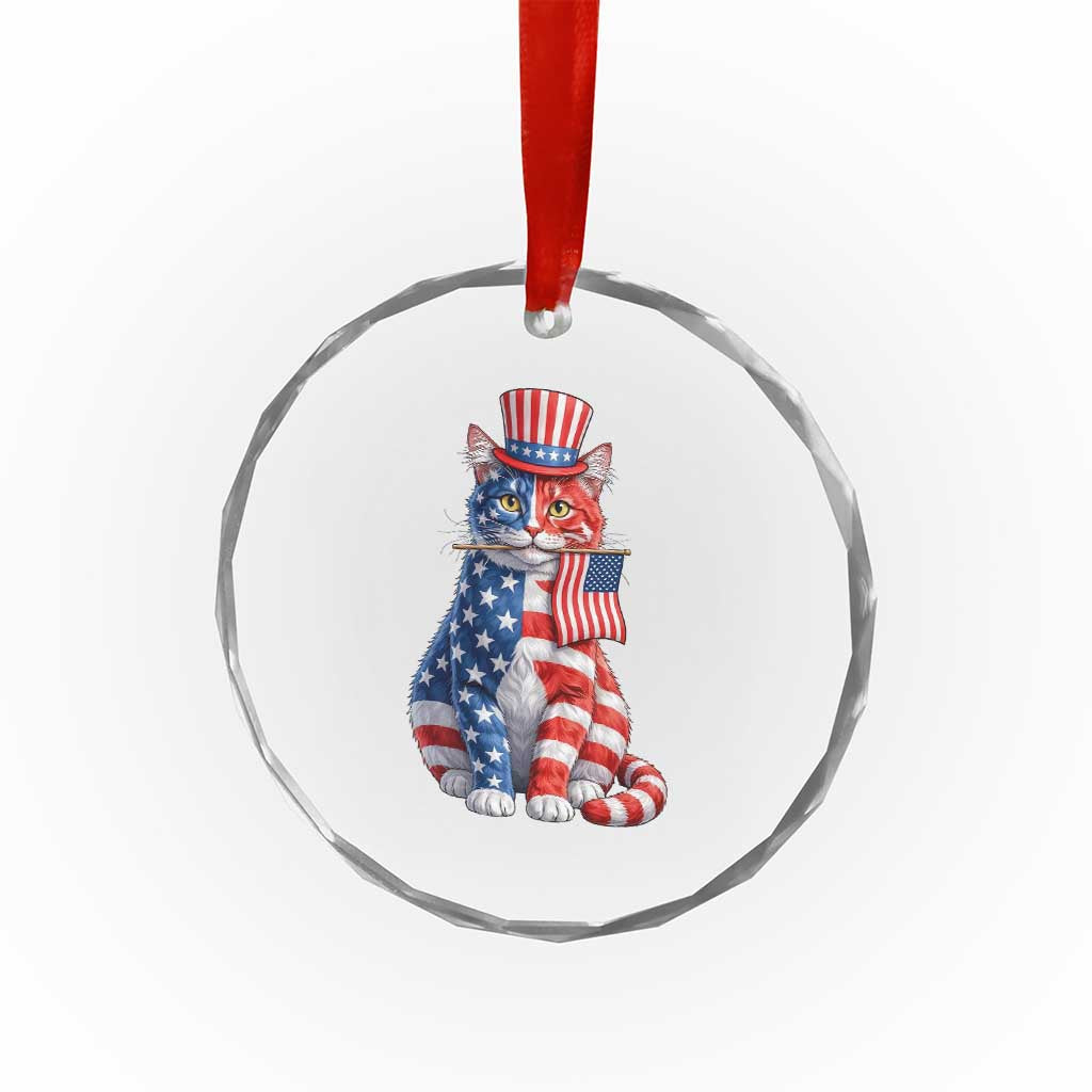 Proud American Cat Lover Crystal Glass Ornament Patriotic Animal Lover Gift TS12 Print Your Wear