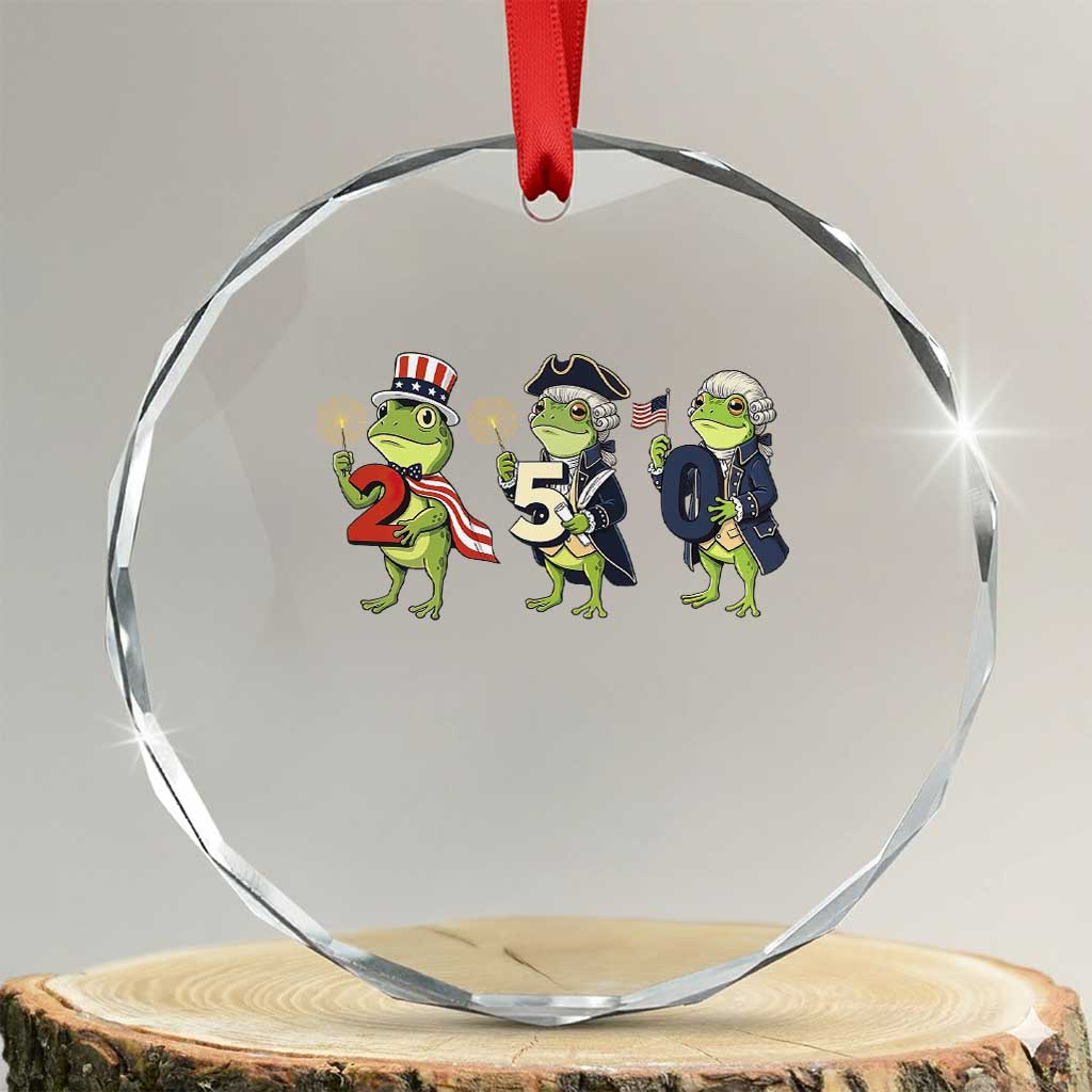 Proud American Frog Crystal Glass Ornament Celebrating 250 Years Of Freedom TS12 Transparent Glass 3'' Circle Print Your Wear