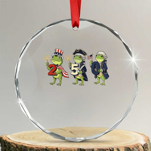 Proud American Frog Crystal Glass Ornament Celebrating 250 Years Of Freedom TS12 Transparent Glass 3'' Circle Print Your Wear