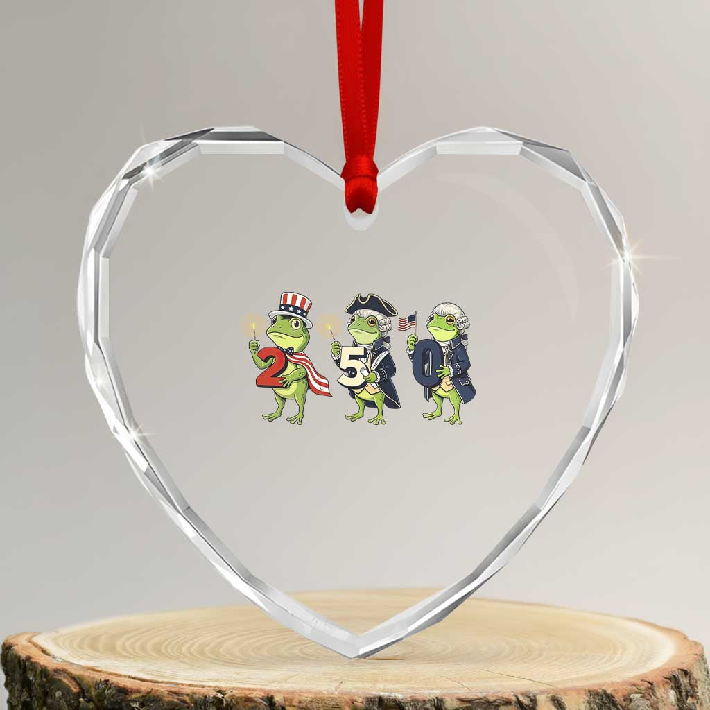 Proud American Frog Heart Crystal Glass Ornament Celebrating 250 Years Of Freedom TS12 Transparent Glass 3'' Heart Print Your Wear