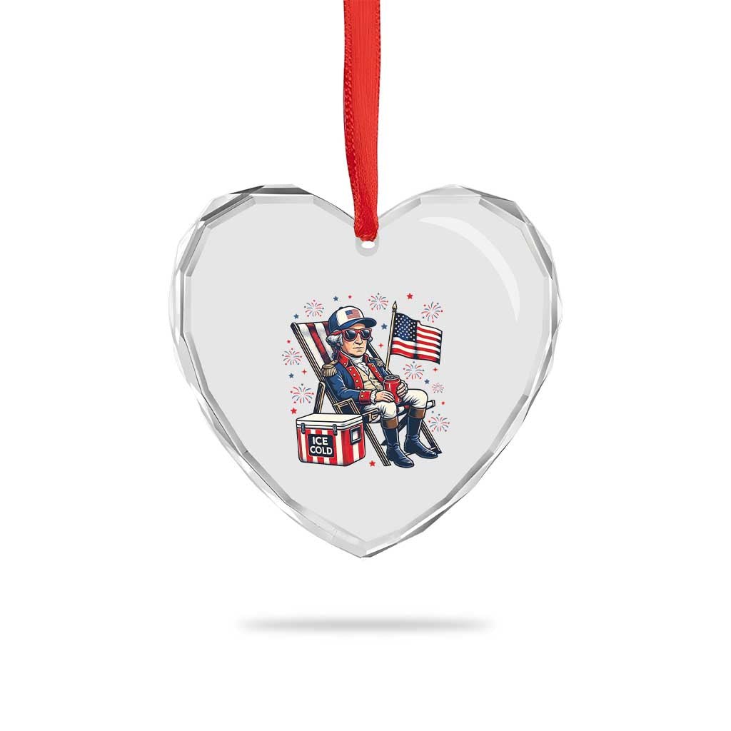 Proud American George Washington Patriotic Heart Crystal Glass Ornament TS12 Print Your Wear