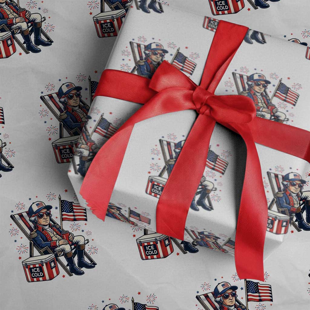 Proud American George Washington Patriotic Wrapping Paper Roll TS12 White Print Your Wear