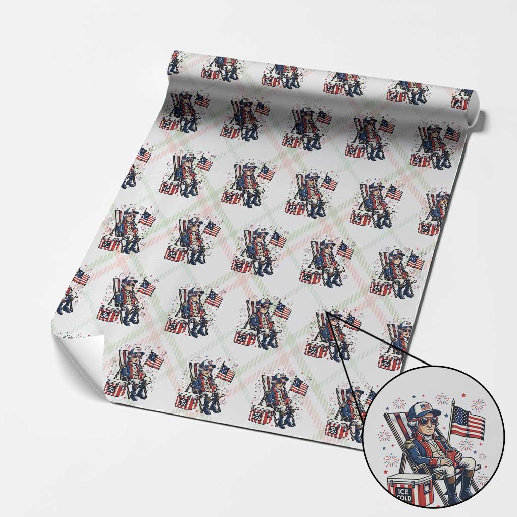 Proud American George Washington Patriotic Wrapping Paper Roll TS12 Christmas Plaid Print Your Wear