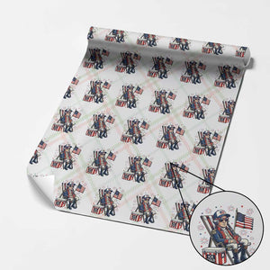 Proud American George Washington Patriotic Wrapping Paper Roll TS12 Christmas Plaid Print Your Wear