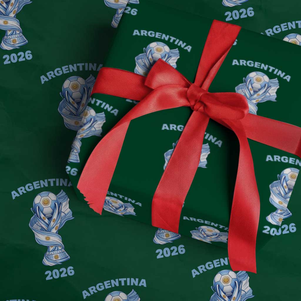 Proud Argentina Soccer 2026 Wrapping Paper Roll World Football Fan Gift