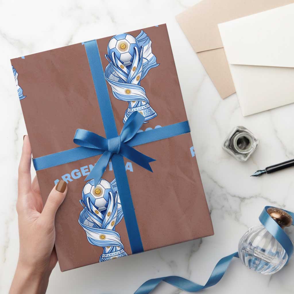 Proud Argentina Soccer 2026 Wrapping Paper Roll World Football Fan Gift