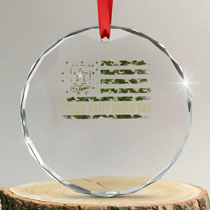 Proud Army Bonus Dad Crystal Glass Ornament Vintage Stepdad Birthday Step Dad Camo US Flag TS10 Transparent Glass 3'' Circle Print Your Wear