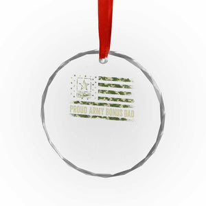 Proud Army Bonus Dad Crystal Glass Ornament Vintage Stepdad Birthday Step Dad Camo US Flag TS10 Print Your Wear