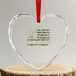 Proud Army Bonus Dad Heart Crystal Glass Ornament Vintage Stepdad Birthday Step Dad Camo US Flag