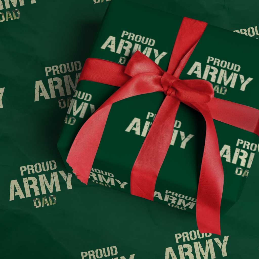 Proud Army Dad Wrapping Paper Roll Military Camo American Flag Father's Day