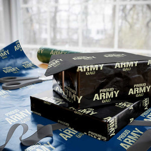 Proud Army Dad Wrapping Paper Roll Military Camo American Flag Father's Day