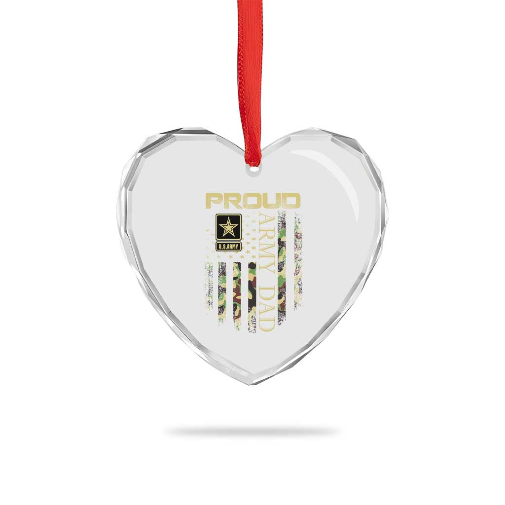 Proud Army Dad Heart Crystal Glass Ornament Military Father US Army Camo Flag TS10 Print Your Wear