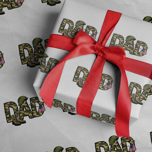 Proud Army Dad USA Flag Camo Wrapping Paper Roll Fathers Day Gift TS12 White Print Your Wear