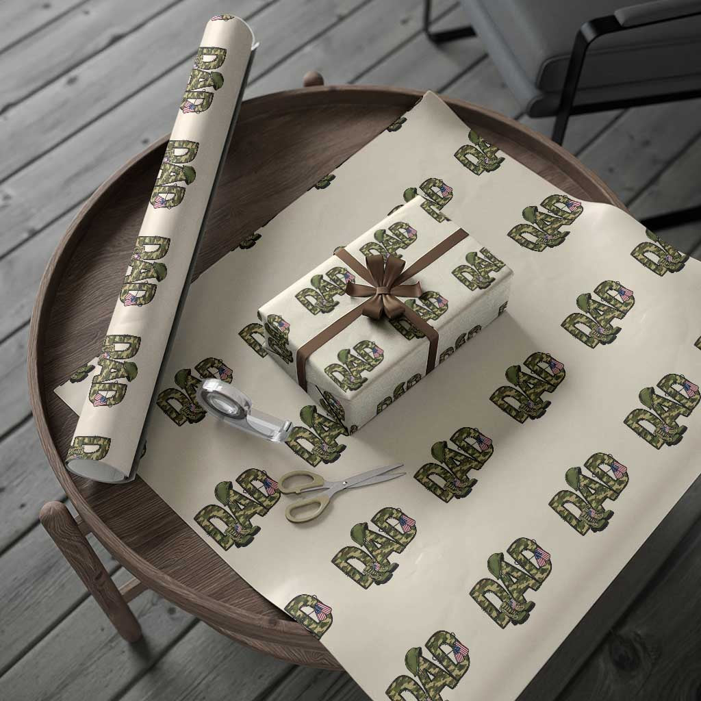 Proud Army Dad USA Flag Camo Wrapping Paper Roll Fathers Day Gift TS12 Beige Print Your Wear