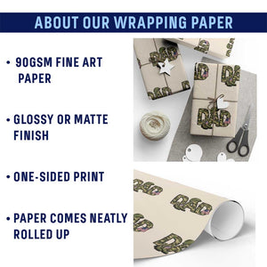 Proud Army Dad USA Flag Camo Wrapping Paper Roll Fathers Day Gift TS12 Print Your Wear