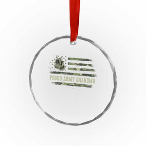 Proud Army Grandma Crystal Glass Ornament Vintage Camo American Flag Veteran TS11 Print Your Wear