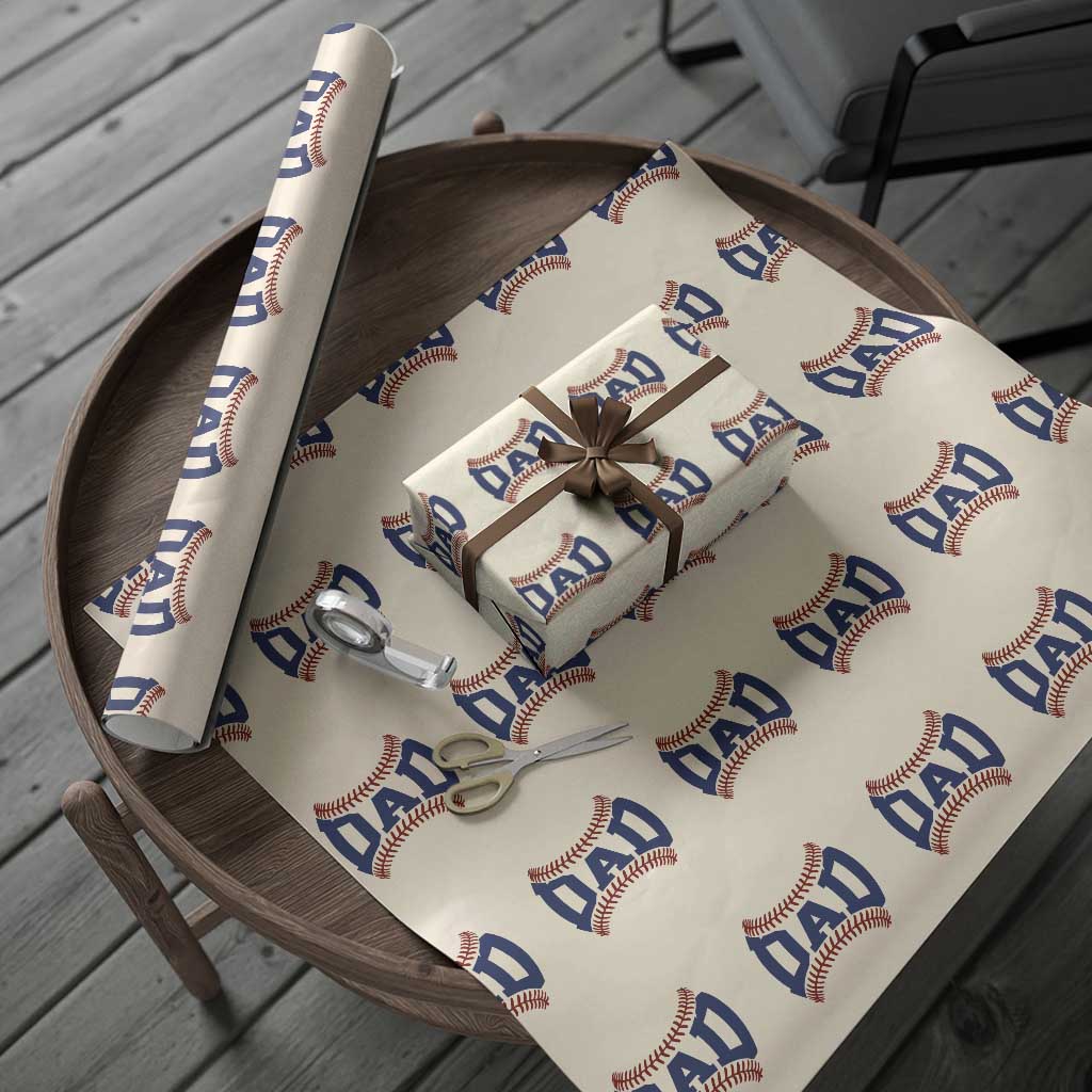 Proud Baseball Dad Wrapping Paper Roll Game Day Gift For Him TS12 Beige Print Your Wear