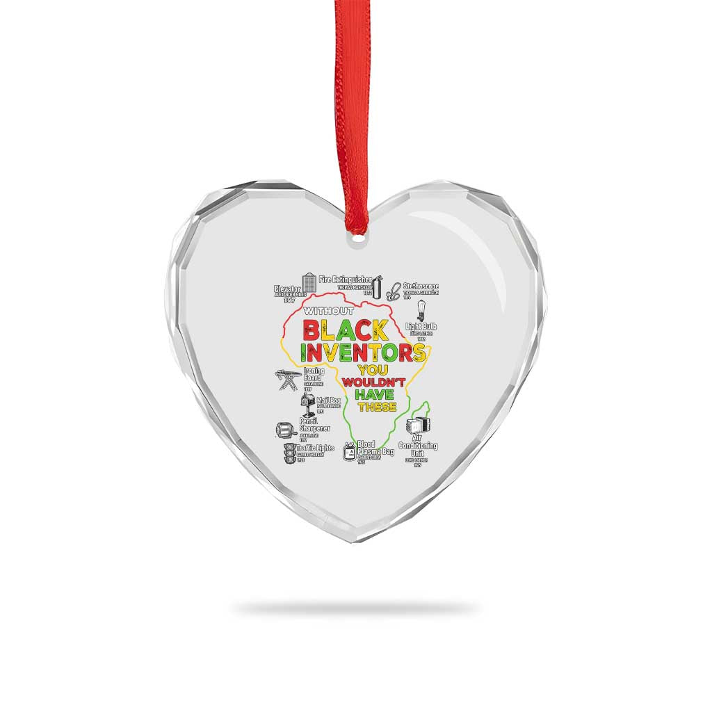 Proud Black Inventors Heart Crystal Glass Ornament Black History Month African American Pride TS02 Print Your Wear