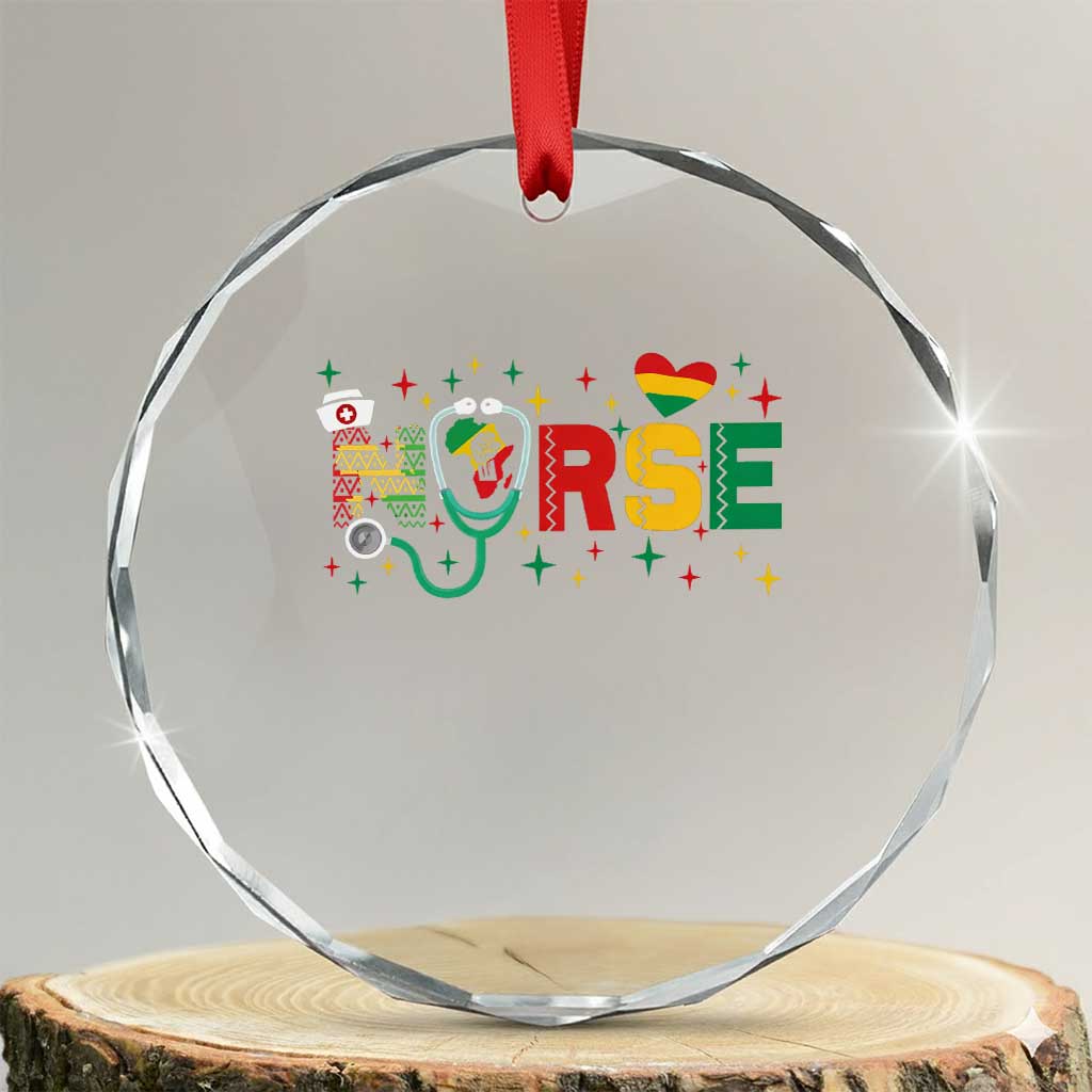 Proud Black Nurse Crystal Glass Ornament Black History Month Gift TS12 Transparent Glass 3'' Circle Print Your Wear