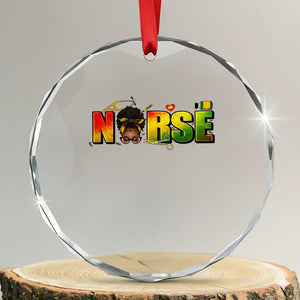 Proud Black Nurse Crystal Glass Ornament Black History Month Healthcare Gift TS12 Transparent Glass 3'' Circle Print Your Wear