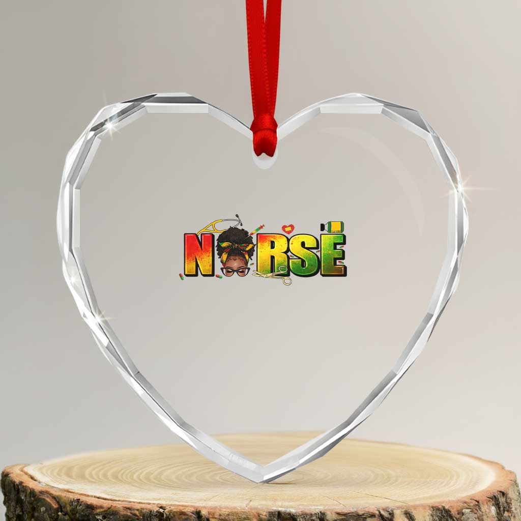 Proud Black Nurse Heart Crystal Glass Ornament Black History Month Healthcare Gift TS12 Transparent Glass 3'' Heart Print Your Wear